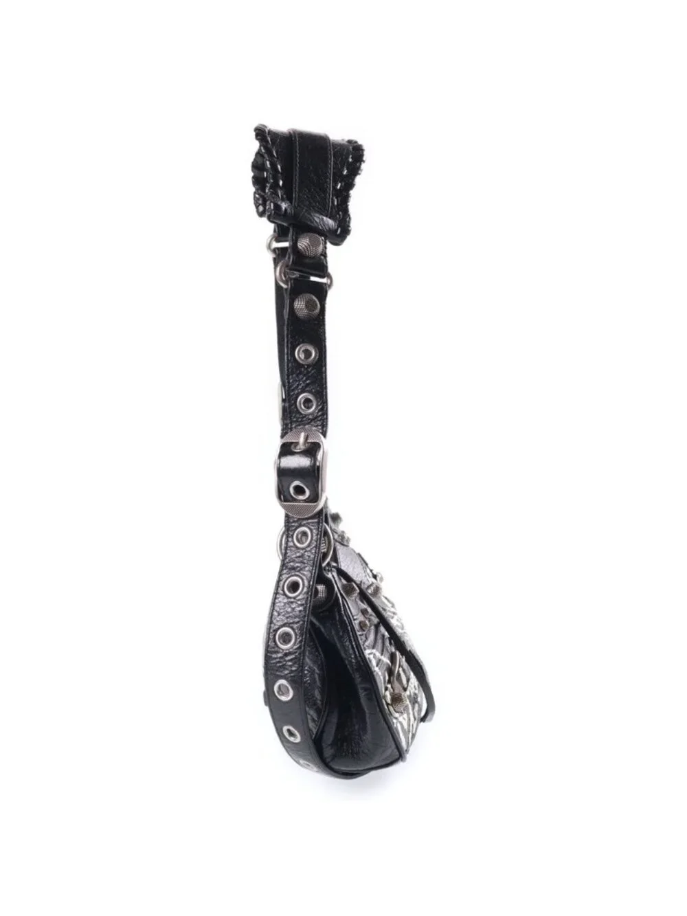 Balenciaga Le Cagole Flap DIY Metal Logo le XS Leather Shoulder Bag Black